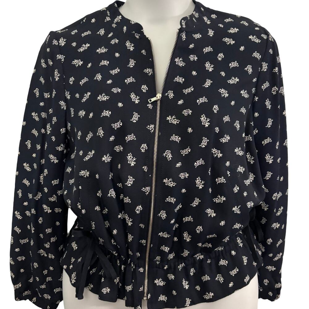 LOFT Navy Blue Zip Up Jacket Size M